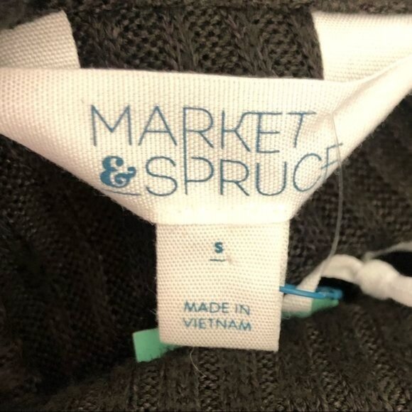 Market & Spruce Gracelynn Brown Ribbed Turtleneck Long Sleeve Dress NWT Sz Small - Picture 5 of 10